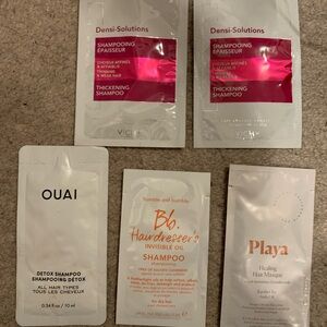 Vichy, ouai, playa and BB invisible oil samples